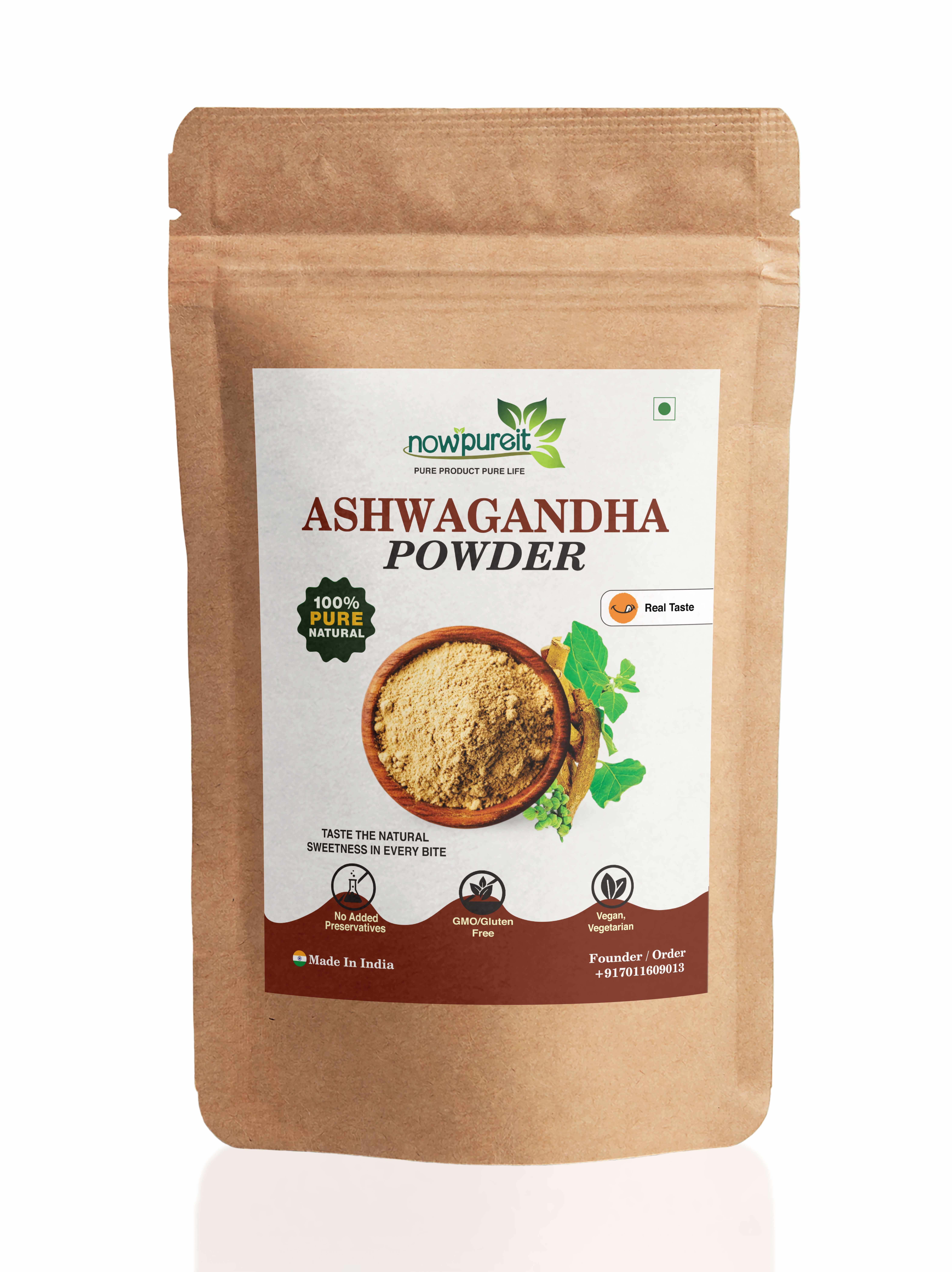  Ashwagandha Root Powder (Withania Somnifera) by Nowpureit | Natural Energy | 227g / 0.5lb