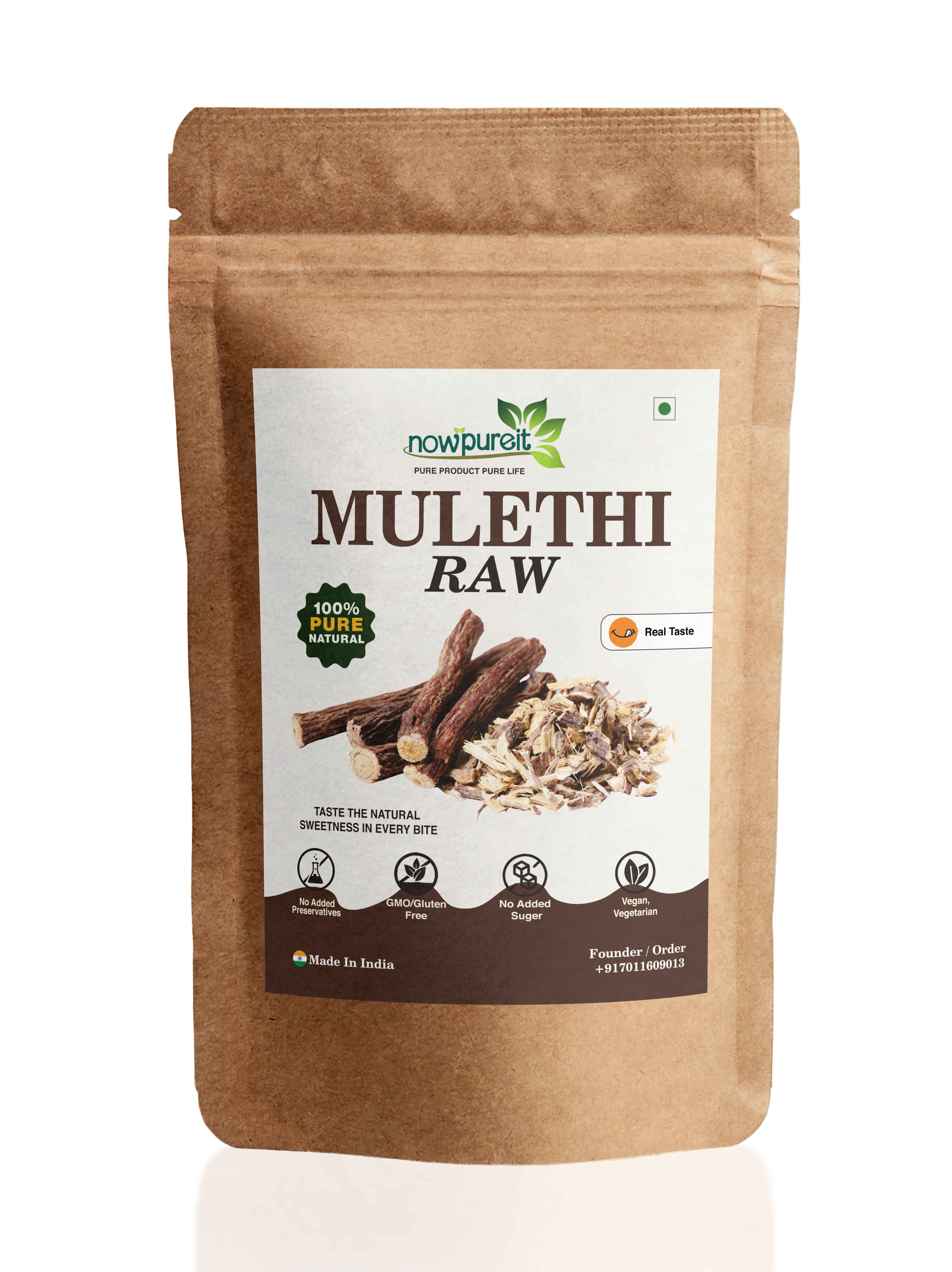 Mulethi Raw Stick (Licorice) by Nowpureit - 227g / 0.5lb 